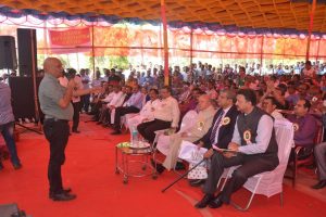 Brig.Sudhir Sawant Chairman, SZKP while addressing to farmers rally